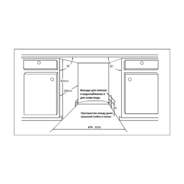 Встраиваемая посудомоечная машина EXITEQ EXDW-I403 - Схема монтажа