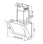 Вытяжка кухонная MAUNFELD Wind Push 60 (черный) - схема монтажа