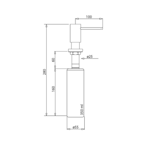 Дозатор встраиваемый в мойку Aquasanita DR-001 (хром) - схема