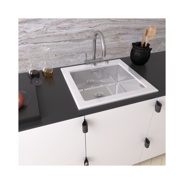 Мойка со стеклом ZorG GS 5553 white