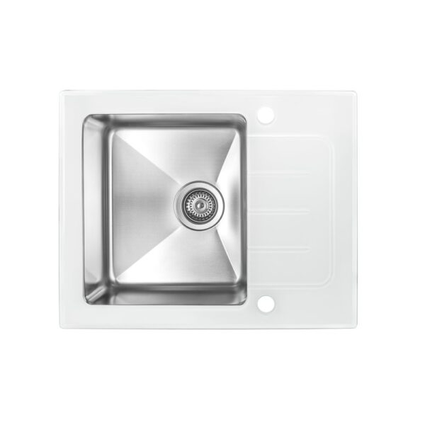 Мойка со стеклом ZorG GS 6250 white