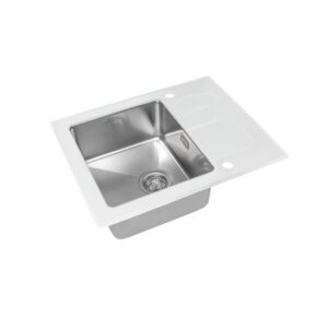 Мойка со стеклом ZorG GS 6250 white