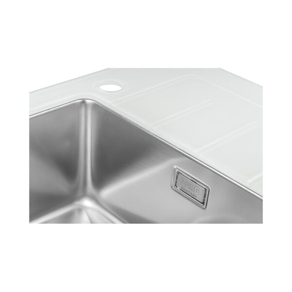 Мойка со стеклом ZorG GS 6250 white