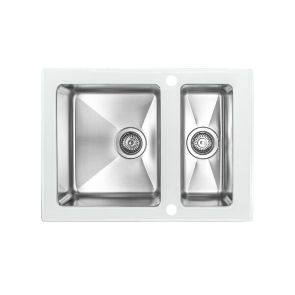 Мойка со стеклом ZorG GS 6750-2 white