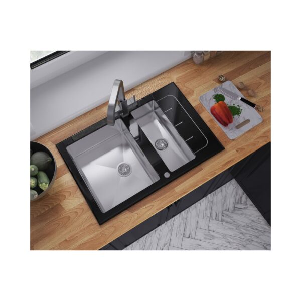 Мойка со стеклом ZorG GS 6750-2 black