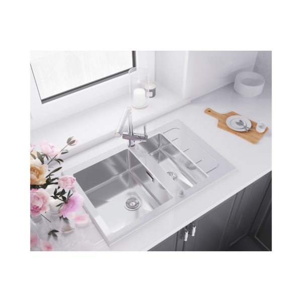 Мойка со стеклом ZorG GS 6750-2 white