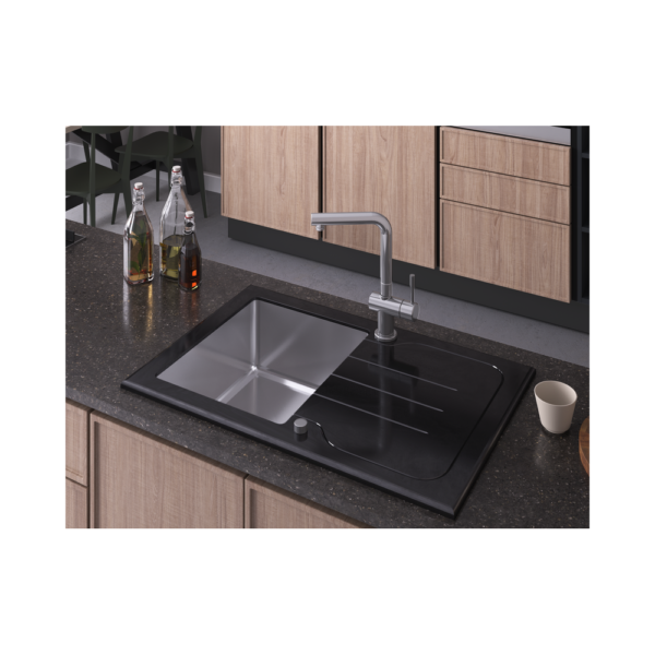 Мойка со стеклом ZorG GS 6750-2 black