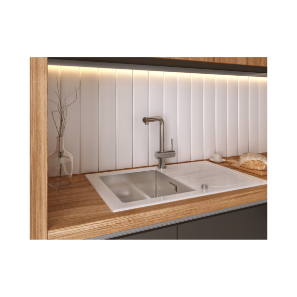 Мойка со стеклом ZorG GS 6750-2 white