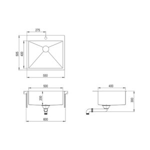 Мойка AquaSanita Steel LUNA 100 N - Схема установки