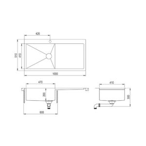 Мойка AquaSanita Steel LUNA 101 M-L - Схема установки