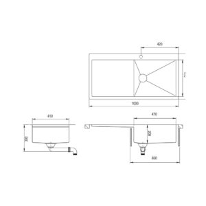 Мойка AquaSanita Steel LUNA 101 M-R - Схема установки
