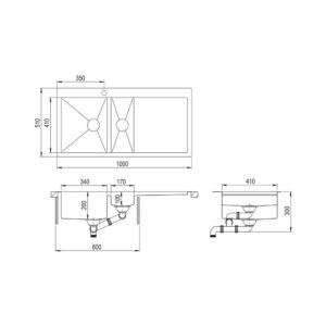 Мойка AquaSanita Steel LUNA 151 M-L - Схема установки