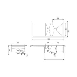 Мойка AquaSanita Steel LUNA 151 M-R - Схема установки