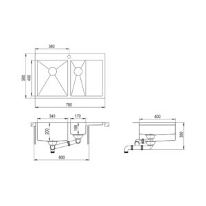 Мойка AquaSanita Steel LUNA 151 N-L - Схема установки