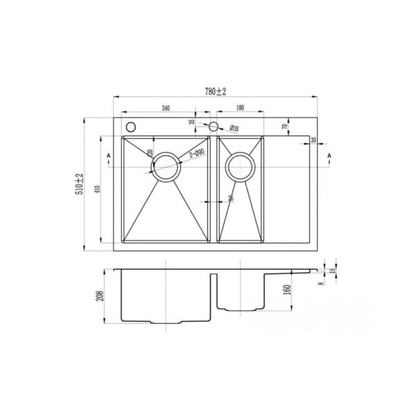 Мойка ZorG INOX RХ 5178-2 L