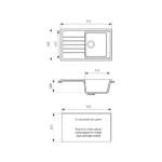 Мойка кухонная GS 76 331 белая - Схема установки