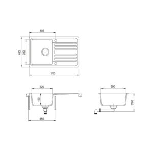 Мойка AquaSanita Notus SQ 101 120 AW cerrus - Схема установки