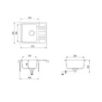 Мойка AquaSanita Notus SQ 102 221 AW light grey - Схема установки