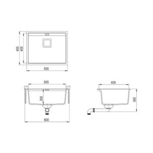 Мойка AquaSanita Delicia SQD 100 110 AW beige - Схема установки