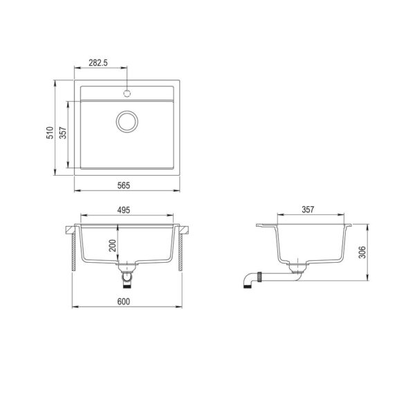 Мойка AquaSanita Quadro SQQ 100 220 W argent - Схема установки