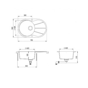 Мойка AquaSanita Clarus SR 101 710 AW alba - Схема установки