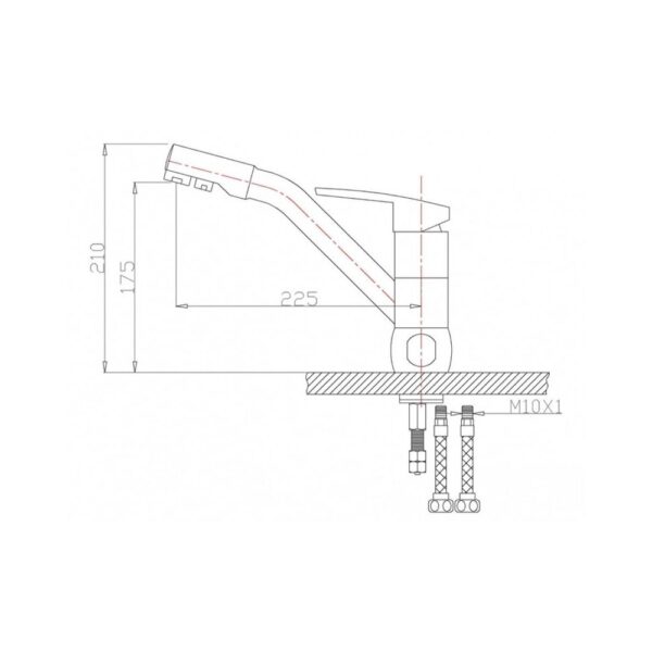 Смеситель для кухни ZorG ZR 400 KF-12  чёрный металл