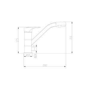 Смеситель для кухни ZorG Steel Hammer SH 321 черный + хром