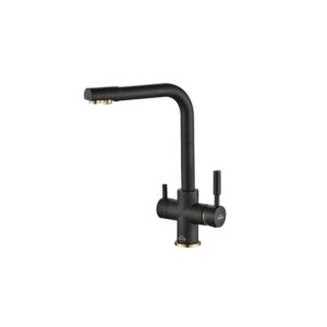 Смеситель для кухни ZorG Steel Hammer SH 552 черный + бронза