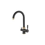 Смеситель для кухни ZorG Steel Hammer SH 713 черный + бронза