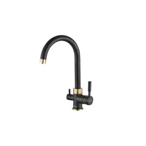 Смеситель для кухни ZorG Steel Hammer SH 713 черный + бронза