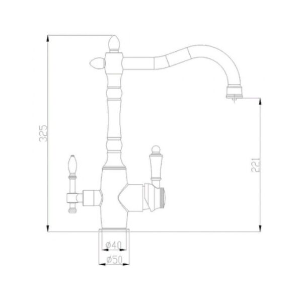 Смеситель для кухни ZorG Steel Hammer SH 812 бронза